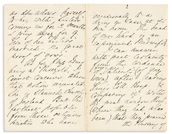 (MEDICINE.) NIGHTINGALE, FLORENCE. Autograph Letter Signed, to My dear Mrs. Fowler [wife of Dr. Richard Fowler?],